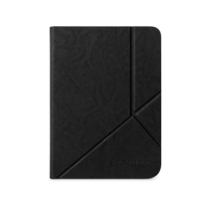 Vista frontal de la funda SleepCover negra para Kobo Clara 2E.
