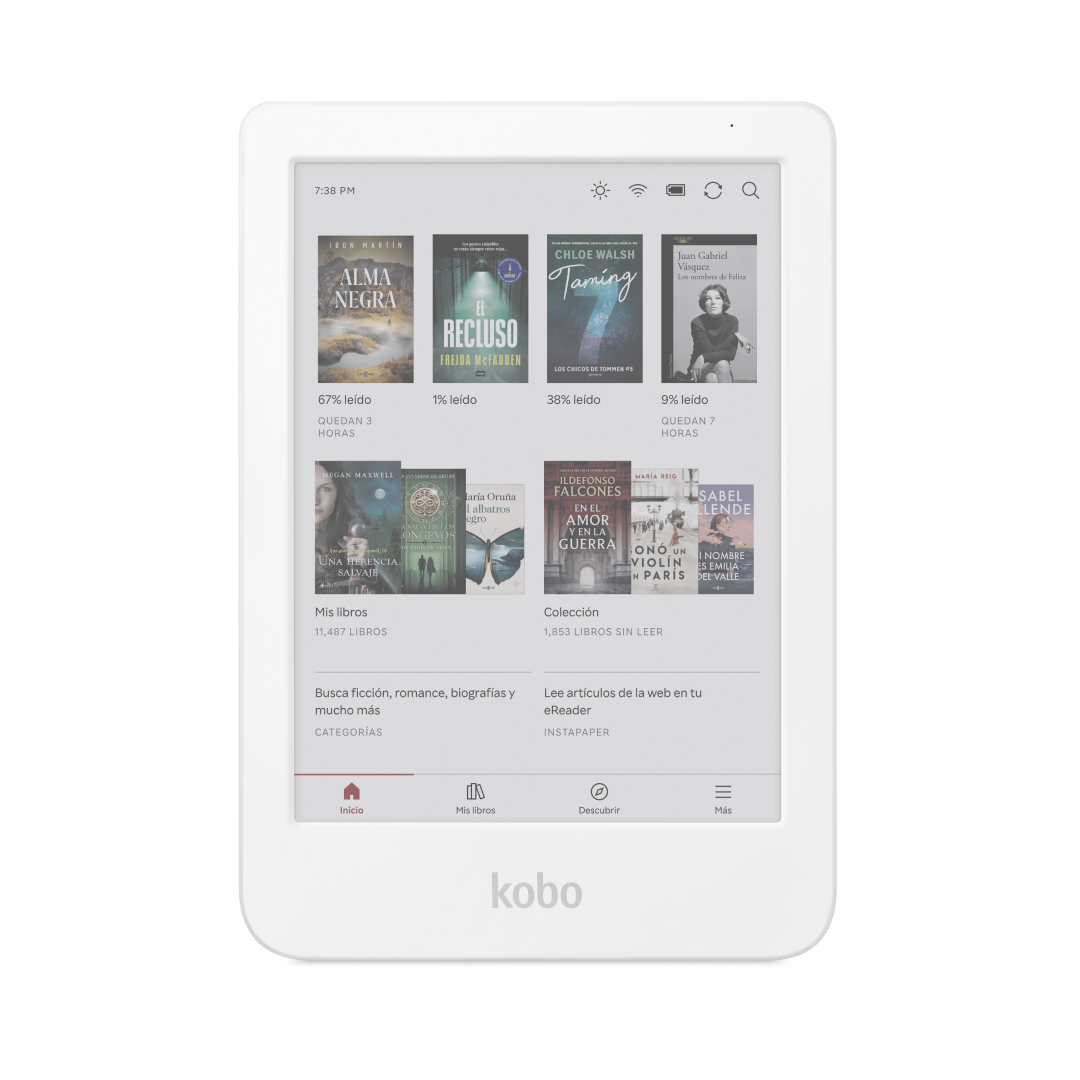 Kobo Clara Colour blanco vista frontal.